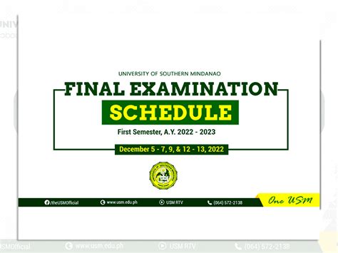 usm final exam schedule 2022.
